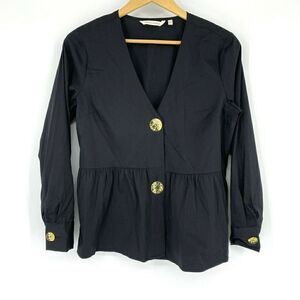 Soft Surroundings Top Lola Gold Buttons